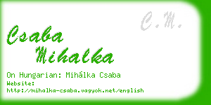 csaba mihalka business card